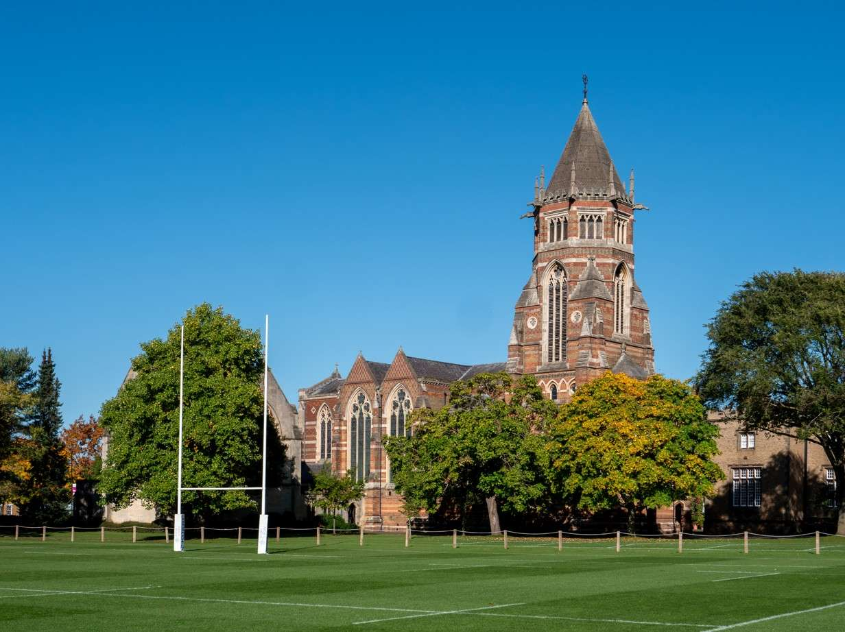 A historic English school with playing fields